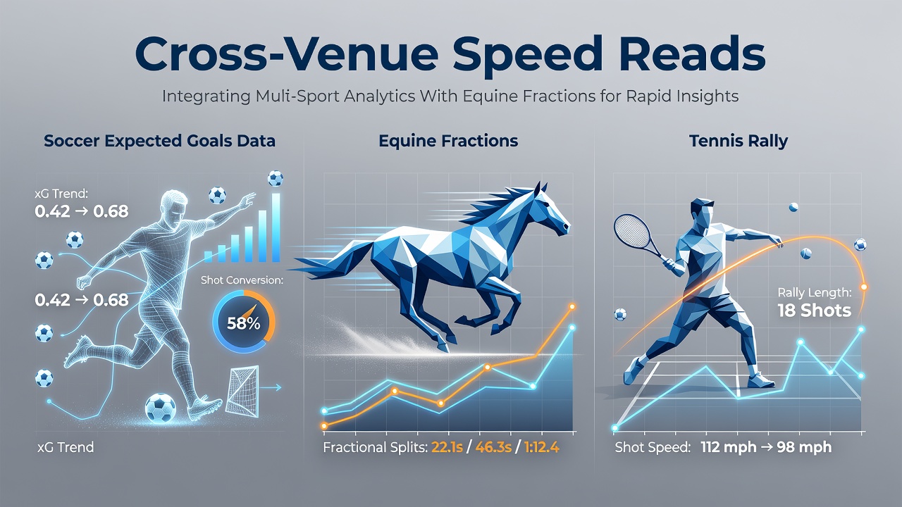 Side-by-side comparison charts of pace metrics from soccer, horse racing, and tennis used in stake sizing models