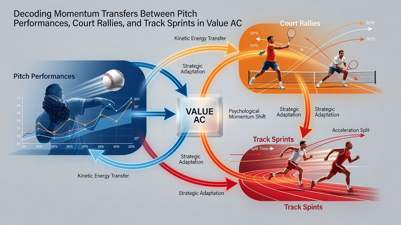 Infographic showing data flows between different sports momentum metrics for accumulator construction
