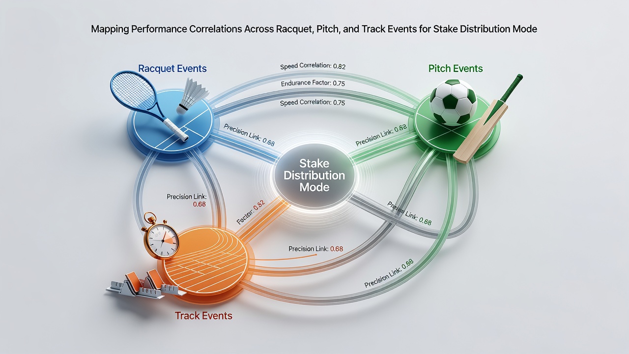 Chart displaying correlation matrices and stake allocation percentages derived from multi-sport performance datasets