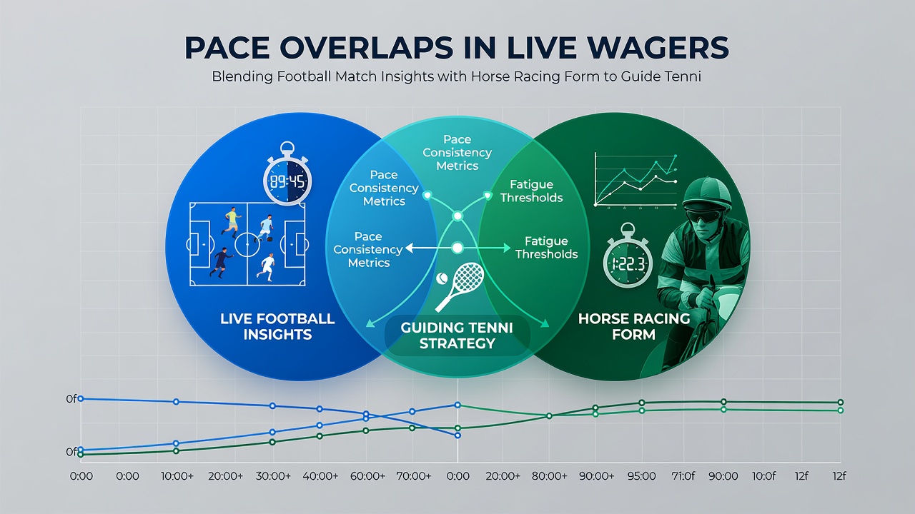 Tennis player in motion with overlaid pace graphs connecting to football and horse racing data streams