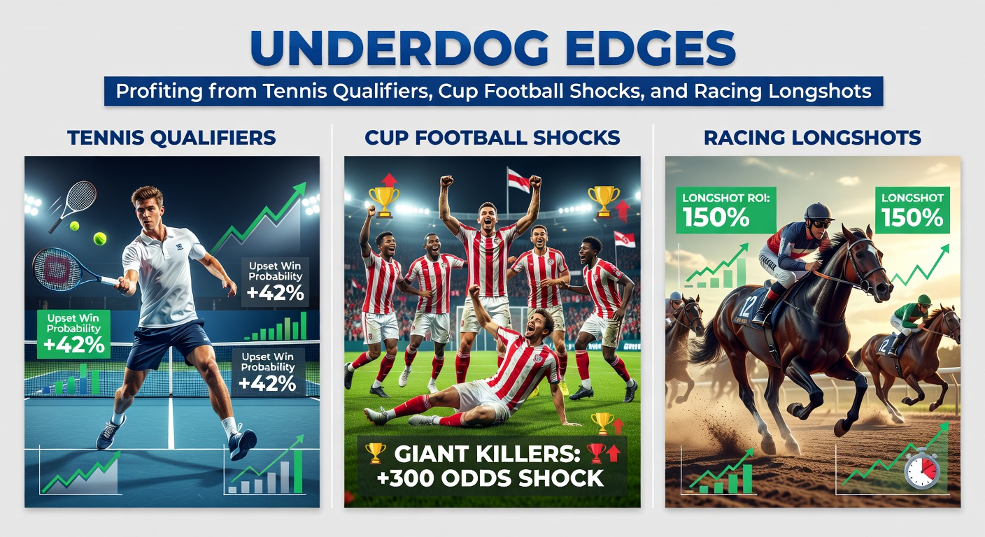 Dramatic cup soccer upset scene with underdog team celebrating goal against favored opponent amid shocked fans